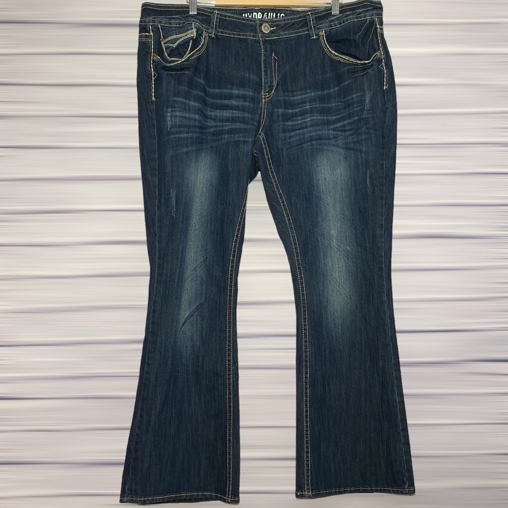 Hydraulic Bootcut Jeans Size 24W Plus Size Dark Wash